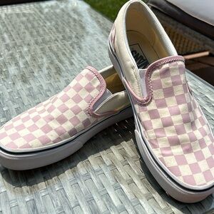 Light pink checkered Vans